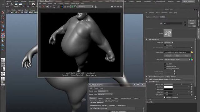 Displacement map from ZBrush to work in Maya смотреть онлайн