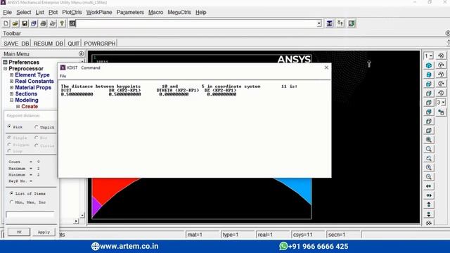 How to get distance between key points and nodes - Ansys APDL#21 смотреть онлайн