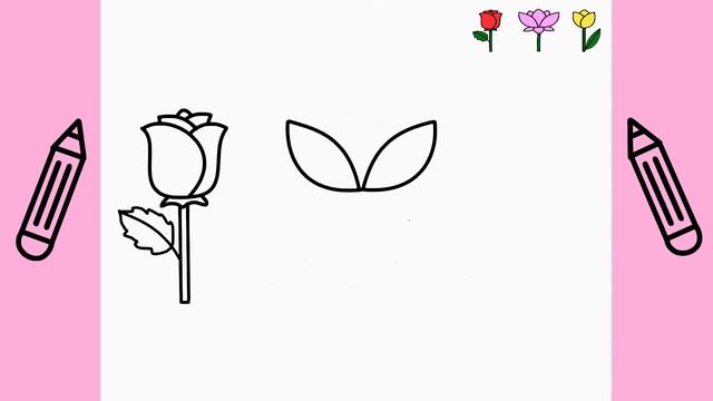 Hur man ritar BLOMMOR (ROS, TULPAN OCH LOTUS)  | Rita Det Själv | Lär dig att rita enkelt