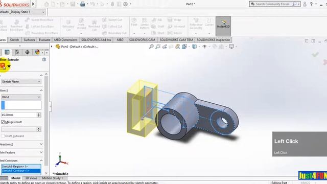 Simple 3D part exercise 8 (updated) | | Solidworks 2019 . смотреть онлайн
