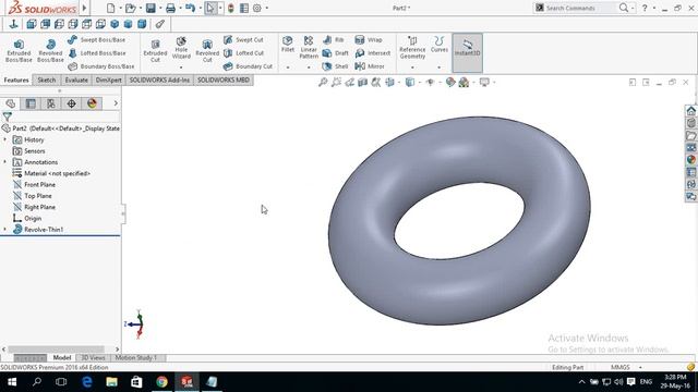 How to Make / Create Car Tyre Tube in SolidWorks смотреть онлайн
