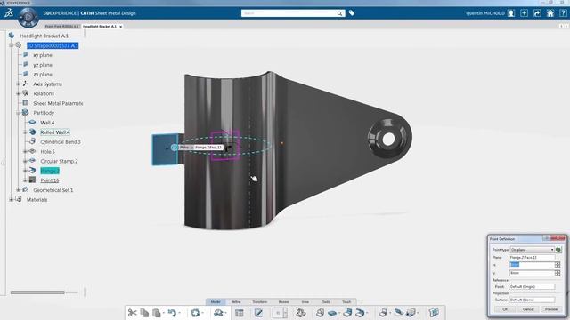 CATIA 3DEXPERIENCE Sheet Metal Design смотреть онлайн
