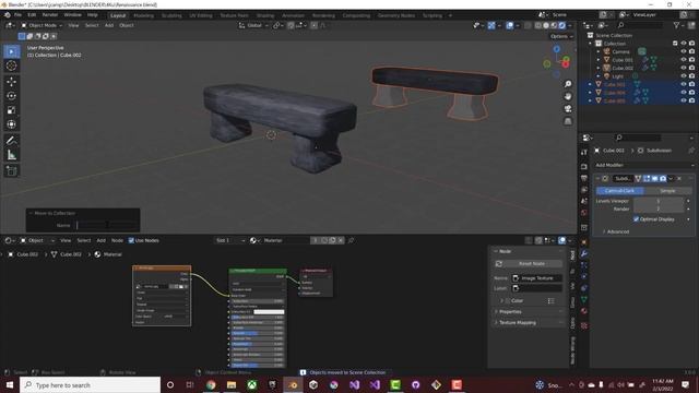 Blender 3 Timelapse - Stone bench modeling / texturing смотреть онлайн