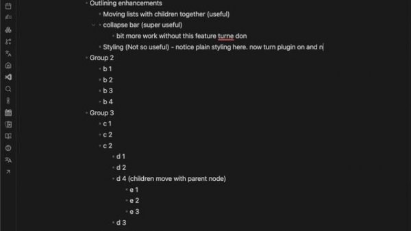 Outliner Plugin in Obsidian