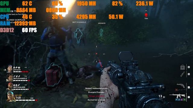 Back 4 Blood campaign Benchmark on RTX 2080 TI GPU AND INTEL I7 8700K CPU 1440p. смотреть онлайн