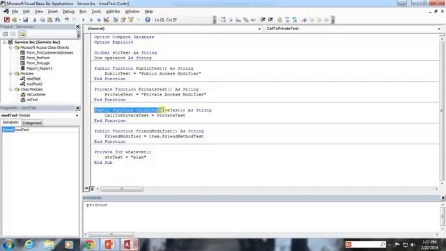 39. VBA - Access Modifiers (Programming In Microsoft Access 2013) смотреть онлайн
