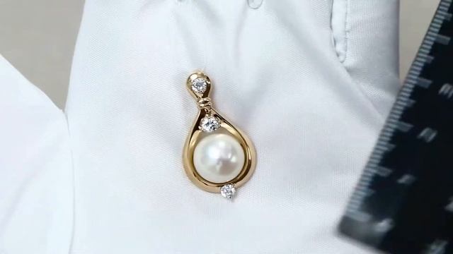 Золотая подвеска Александра с фианитом и жемчугом п1125-10ск смотреть онлайн