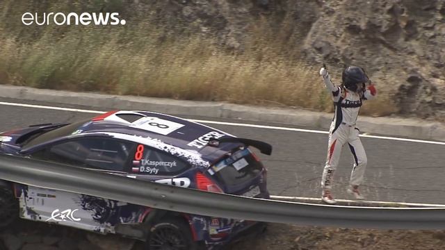 Incredible Near Miss: Rally Driver Skids Off Cliff