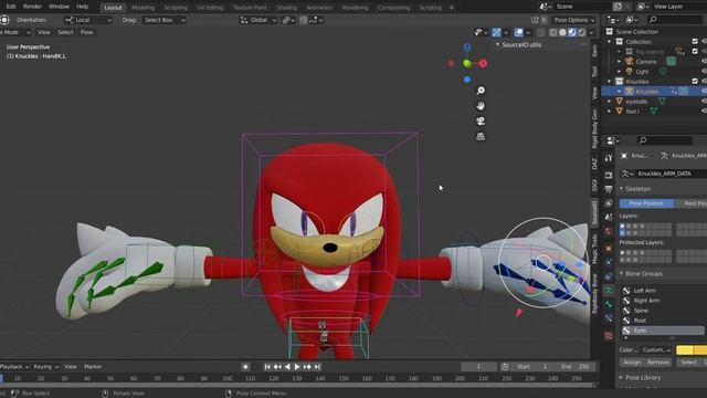 Blender: Knuckles SFM model Rig смотреть онлайн