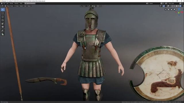 Ancient Greek Elite Soldier WIP - Blender EEVEE + Substance Painter смотреть онлайн