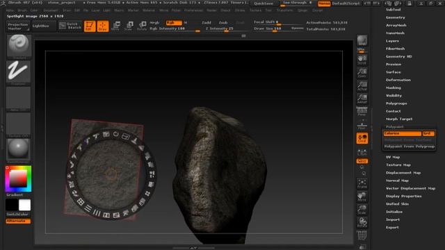 Polypaint a rock in Zbrush смотреть онлайн