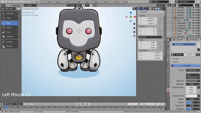Robot gorilla Blender Tutorial смотреть онлайн