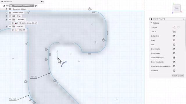 aluminum profile code 1501ls fusion 360 excercise (free download 3d model) смотреть онлайн