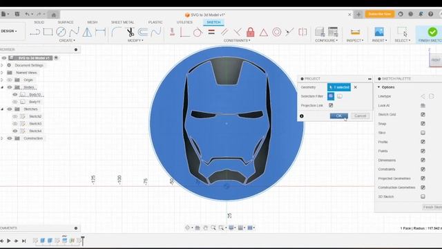 Import and Edit SVG File in Fusion 360 смотреть онлайн