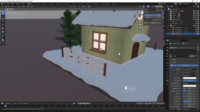 [blender] あっと言う間に雪景色が作れる！？　積雪アドオン「Real Snow」の使い方！ #107 смотреть онлайн