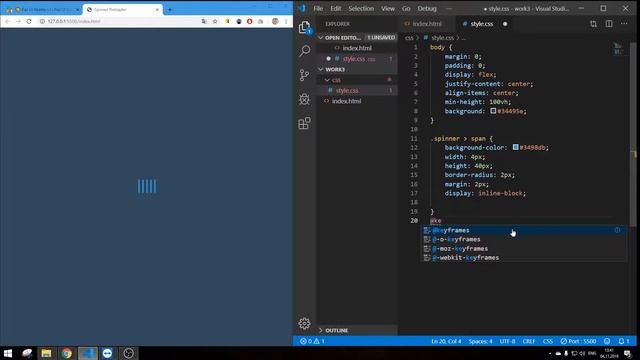 Как создать Spinner с помощью чистого HTML и CSS кода смотреть онлайн