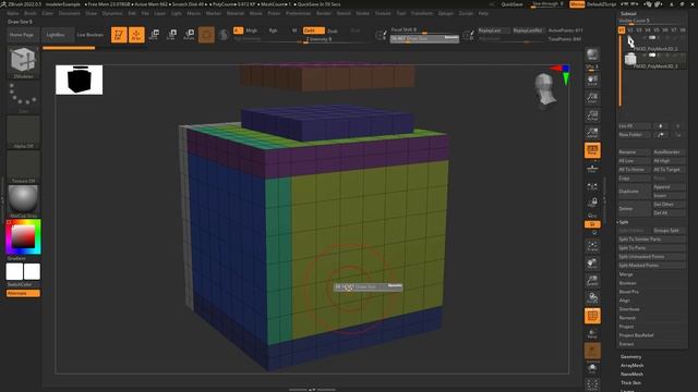 ZBrush - ZModeler Target (Brush-Radius) смотреть онлайн