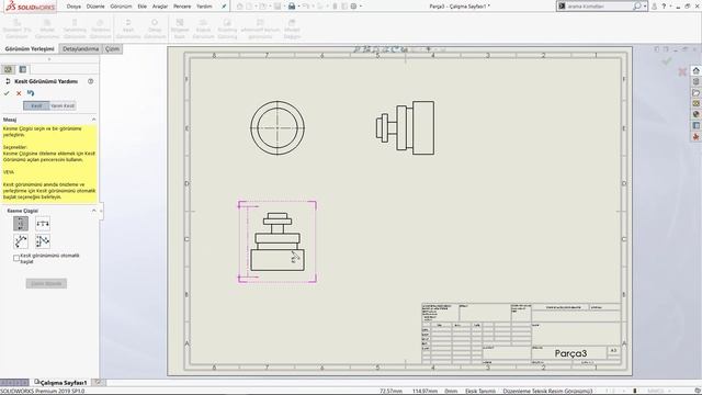 Kesitte Yüzey Gövdelerin Gösterilmesi - Solidworks Teknik Resim Dersleri смотреть онлайн