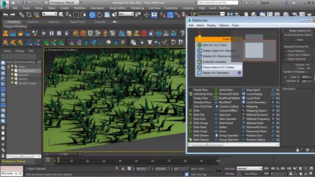 Ink and paint 3ds max procedural grass