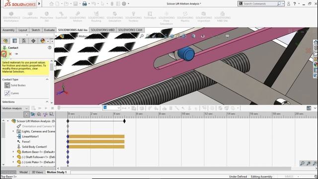 Montion Analysis Of Scissor Lift Using Solidworks смотреть онлайн