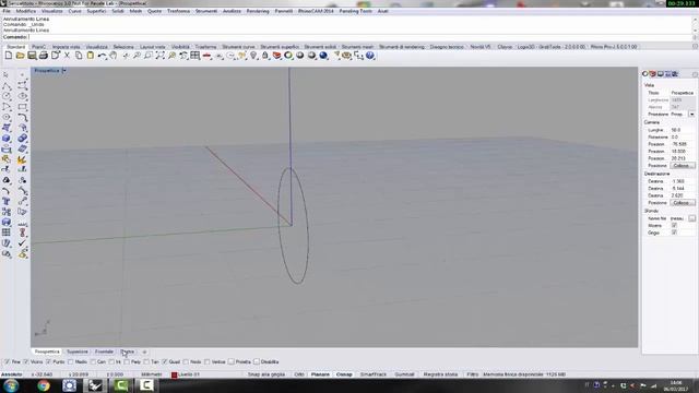 Rhinoceros 5 software - 2 parte sweep 1-2 rails with projection inside ring - ITALIAN LANGUAGE смотреть онлайн