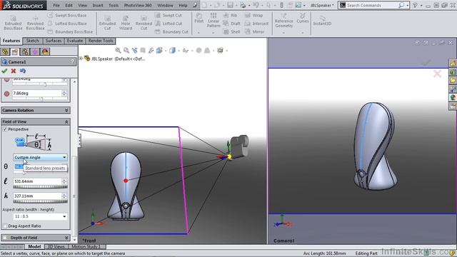 SolidWorks - Rendering and Visualization Tutorial | Creating A Camera смотреть онлайн