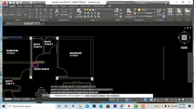 PART 10-MODIFYING TOOLS IN AUTOCAD (TRIM,EXTEND,FILLET,CHAMFER,BLENDCURVE) смотреть онлайн