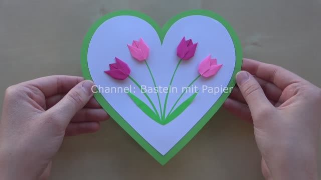 3D открытка на 8 марта Маме! Поделки своими руками! смотреть онлайн