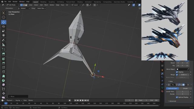 Modelling A Sci fi Spaceship using Blender Basic Tools || A Speed modelling tutorial || 2 смотреть онлайн