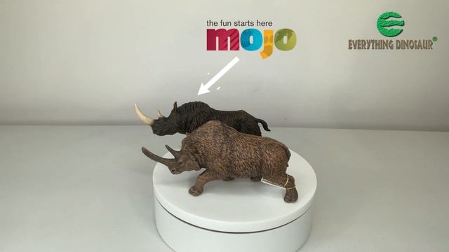 The Papo Woolly Rhino and the Mojo Fun Woolly Rhino models shown side by side. смотреть онлайн