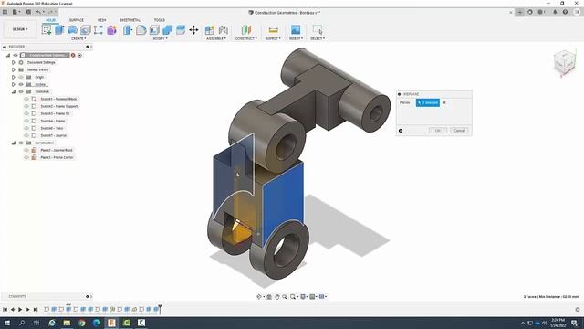 05 04 Construction Mid Plane - Fusion 360 смотреть онлайн