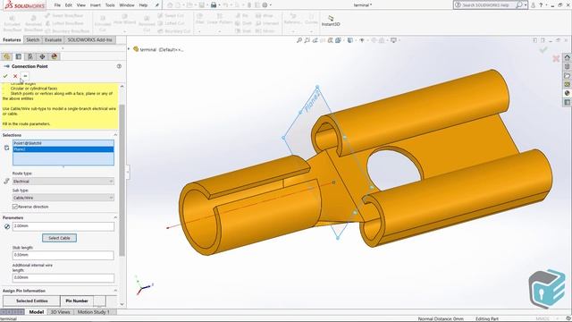SOLIDWORKS Routing - Create Connection Point смотреть онлайн
