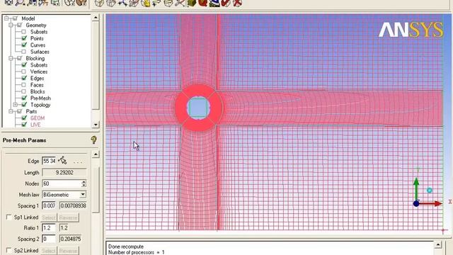 2d cylinder Hexa mesh in ICEM CFD (2/3) смотреть онлайн
