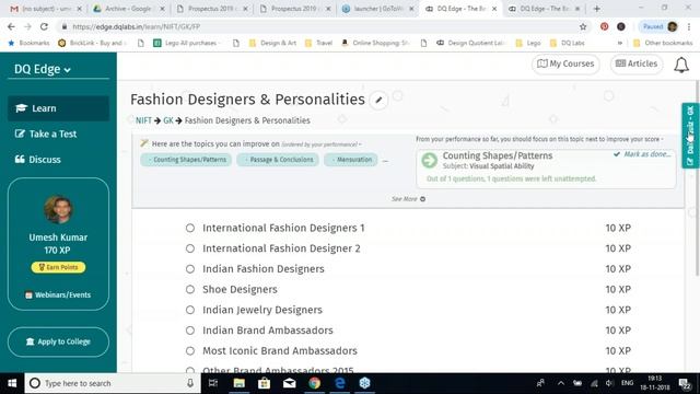 Webinar on How to Crack NIFT 2019 in 45 Days - By DQ Labs using DQ Edge смотреть онлайн