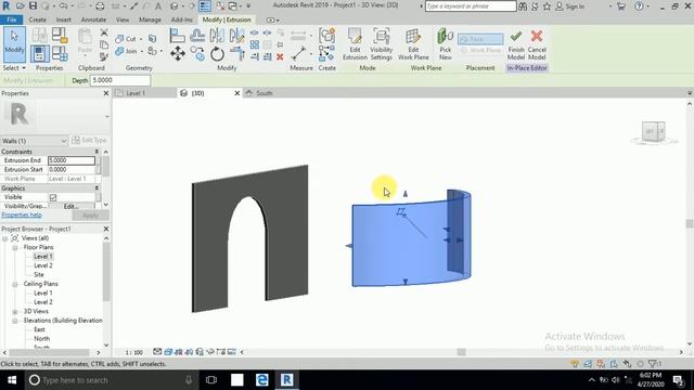 how to create a curve wall arch opening in revit смотреть онлайн