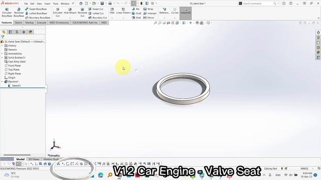 V12 Car Engine - 32. Valve Assembly (Project 04) Design by Solidworks смотреть онлайн