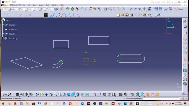 Free Catia V5R19 Course How to use Part 9 Rectangle, Parallelogam, all elongated hole, keyhole смотреть онлайн
