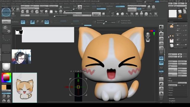 3-CuteCat5 Creating Cute Grass for cat, append a cube, Optional Swatch for Polypainting next time. смотреть онлайн
