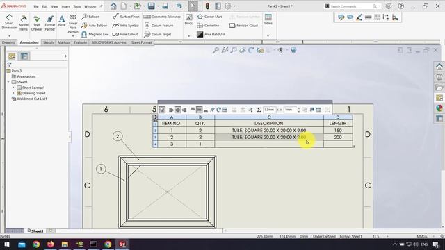 SolidWorks Tutorial | Add Length and Weight of Weldment in SolidWorks Drawing смотреть онлайн