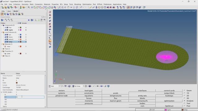 Transient Structural Analysis using Hypermesh [Optistruct Tutorial] смотреть онлайн