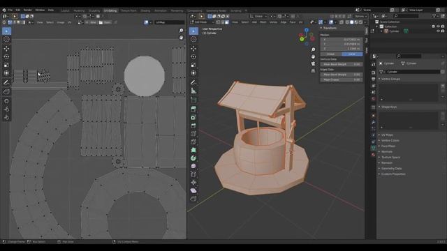 Blender 2.9 Modeling Low Poly Game Asset Well Unwrapping And Editing UV Stylized Game Environment смотреть онлайн