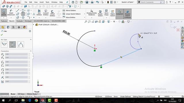 Tutorial penggunaan 3 Point Arc SolidWorks 2018 смотреть онлайн