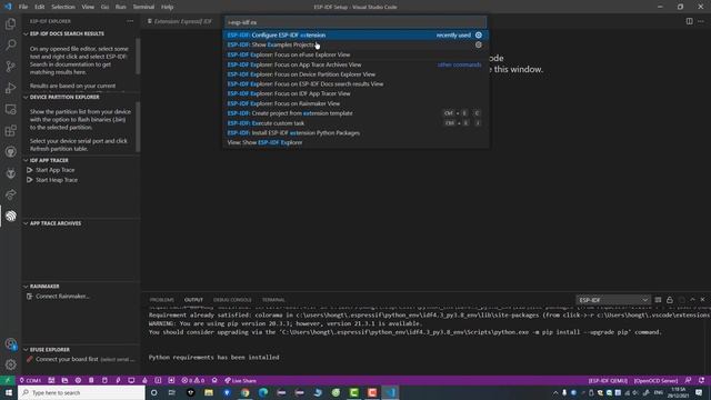 esp-idf visual studio code (Config and build example) смотреть онлайн