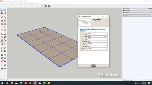 (Preview Lesson) Sketchup Dynamic Copies in multiple directions Tile Floor смотреть онлайн