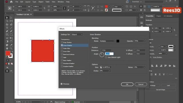 How to add Inner Shadow in InDesign | Rees3D.com смотреть онлайн