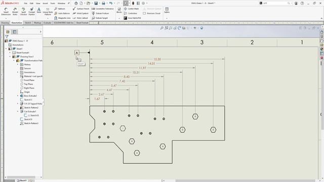 SolidWorks Drawing Demo 18 Baseline Dimensioning and Datum Features смотреть онлайн
