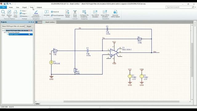 X-Spice Simulation for Circuit Analysis in SOLIDWORKS PCB смотреть онлайн