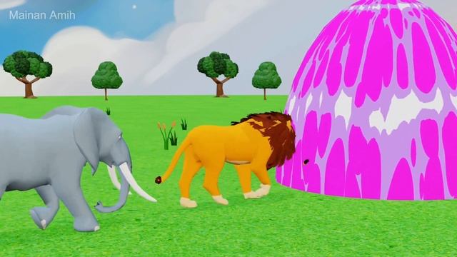 Paint and animals gorilla, Elephant, Duck Cartoon, Lion, Cow Fountain Crossing Wild Animals Game смотреть онлайн