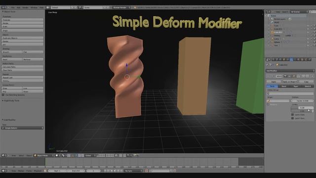 Blender Tutorial : Simple Deform Modifier смотреть онлайн