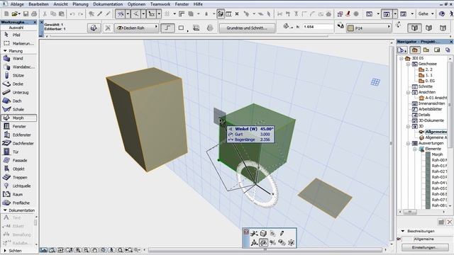 ArchiCAD 16 - 3D-Interaktionen - 10 - Rückmeldung bei der Operation Drehen und Freies Drehen смотреть онлайн